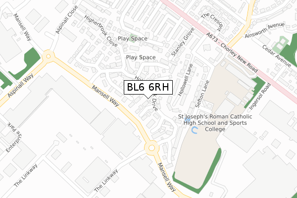 BL6 6RH map - large scale - OS Open Zoomstack (Ordnance Survey)