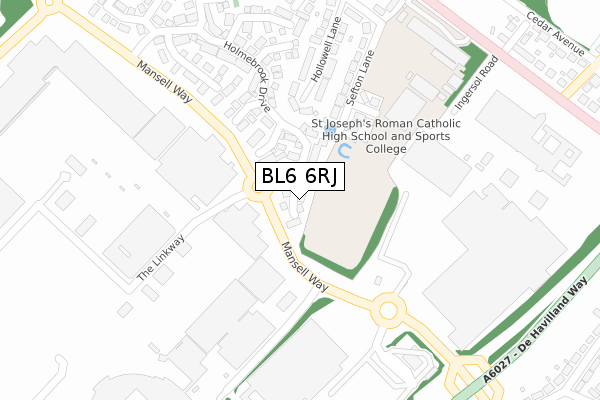 BL6 6RJ map - large scale - OS Open Zoomstack (Ordnance Survey)