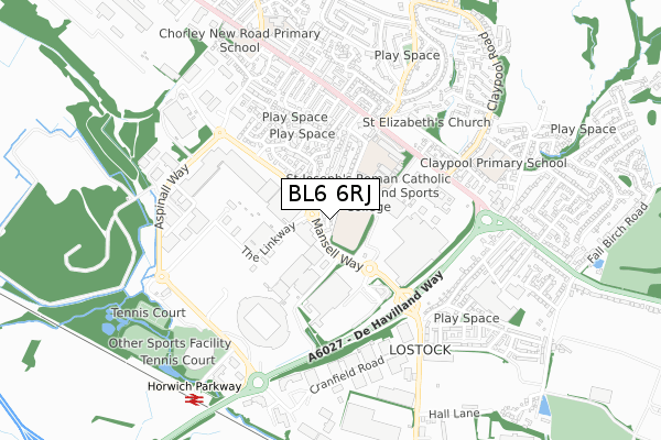 BL6 6RJ map - small scale - OS Open Zoomstack (Ordnance Survey)