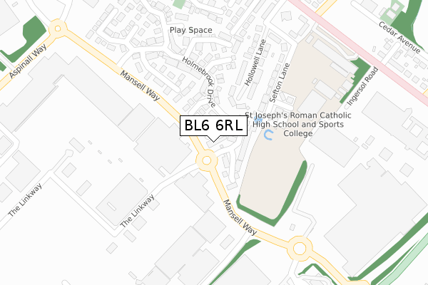 BL6 6RL map - large scale - OS Open Zoomstack (Ordnance Survey)
