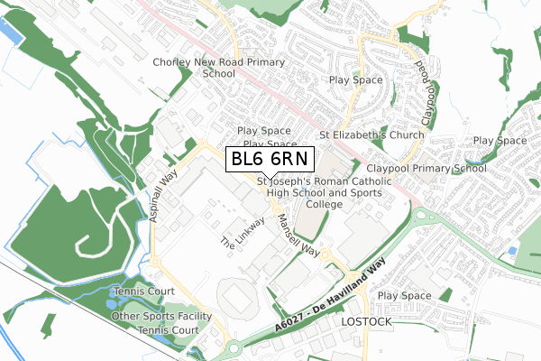 BL6 6RN map - small scale - OS Open Zoomstack (Ordnance Survey)