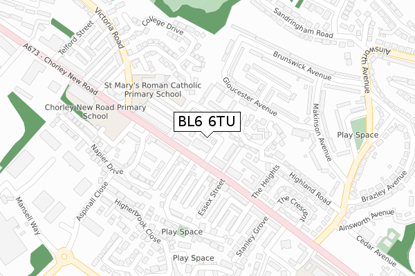 BL6 6TU map - large scale - OS Open Zoomstack (Ordnance Survey)