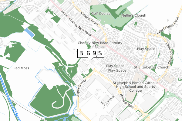 BL6 9JS map - small scale - OS Open Zoomstack (Ordnance Survey)