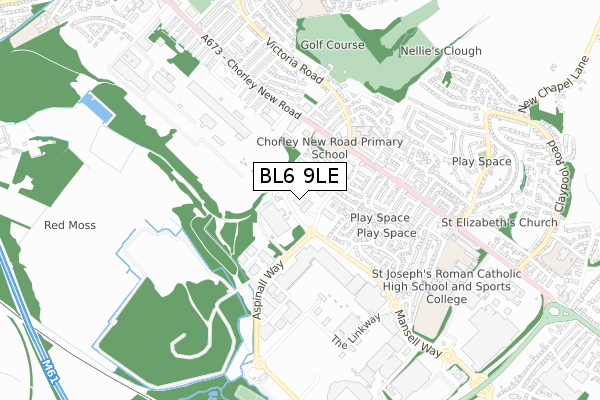 BL6 9LE map - small scale - OS Open Zoomstack (Ordnance Survey)