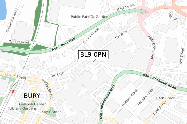 BL9 0PN map - large scale - OS Open Zoomstack (Ordnance Survey) BL9 0PN map - large scale - OS Open Zoomstack (Ordnance Survey)