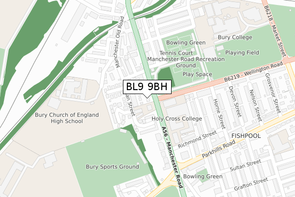 BL9 9BH map - large scale - OS Open Zoomstack (Ordnance Survey) BL9 9BH map - large scale - OS Open Zoomstack (Ordnance Survey)