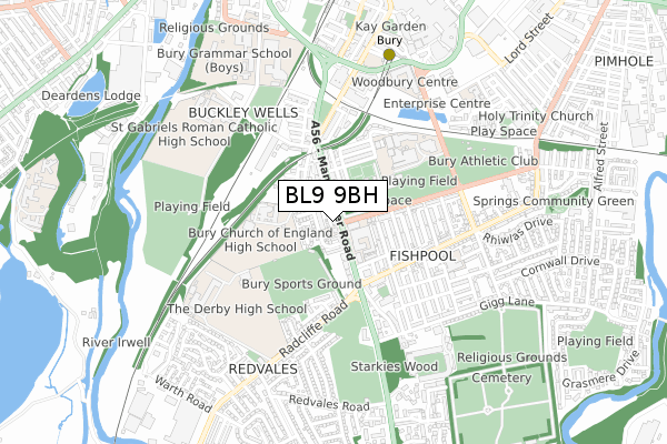 BL9 9BH map - small scale - OS Open Zoomstack (Ordnance Survey) BL9 9BH map - small scale - OS Open Zoomstack (Ordnance Survey)