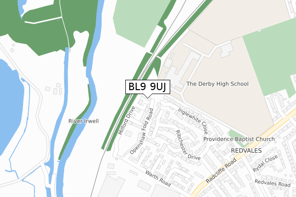 BL9 9UJ map - large scale - OS Open Zoomstack (Ordnance Survey) BL9 9UJ map - large scale - OS Open Zoomstack (Ordnance Survey)