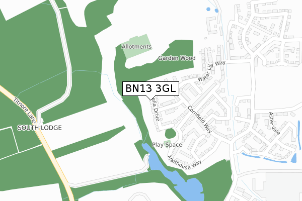 BN13 3GL map - large scale - OS Open Zoomstack (Ordnance Survey) BN13 3GL map - large scale - OS Open Zoomstack (Ordnance Survey)
