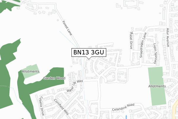 BN13 3GU map - large scale - OS Open Zoomstack (Ordnance Survey) BN13 3GU map - large scale - OS Open Zoomstack (Ordnance Survey)