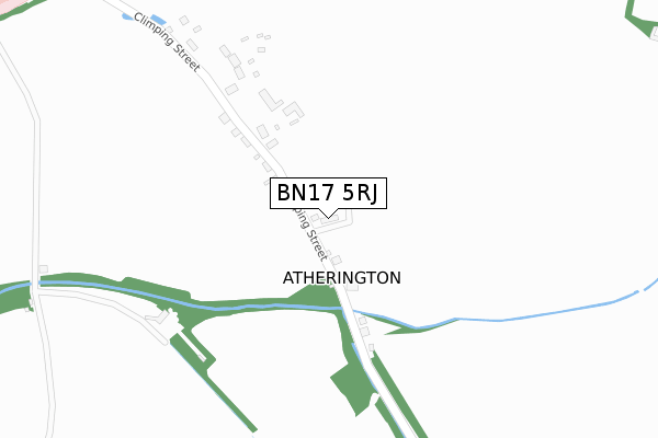 BN17 5RJ map - large scale - OS Open Zoomstack (Ordnance Survey)