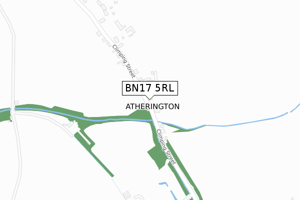 BN17 5RL map - large scale - OS Open Zoomstack (Ordnance Survey)