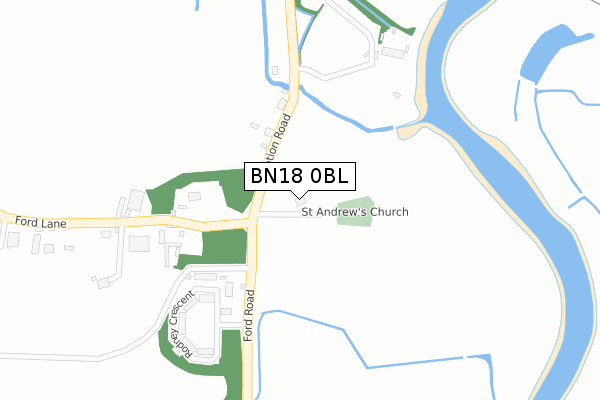 BN18 0BL map - large scale - OS Open Zoomstack (Ordnance Survey)