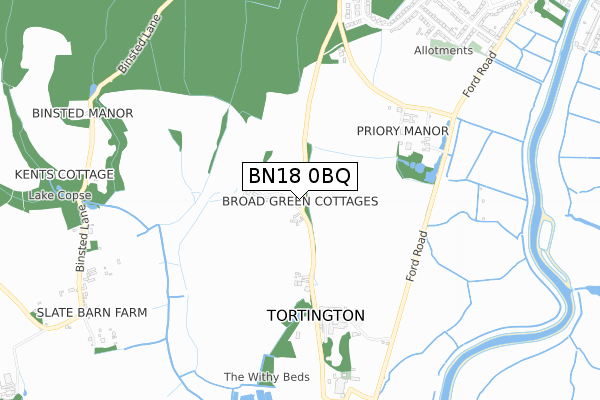 BN18 0BQ map - small scale - OS Open Zoomstack (Ordnance Survey)