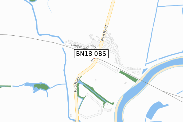 BN18 0BS map - large scale - OS Open Zoomstack (Ordnance Survey)