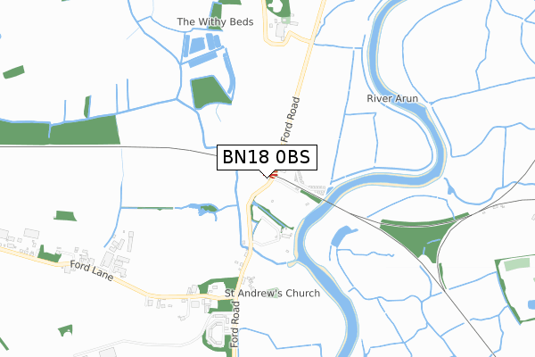 BN18 0BS map - small scale - OS Open Zoomstack (Ordnance Survey)