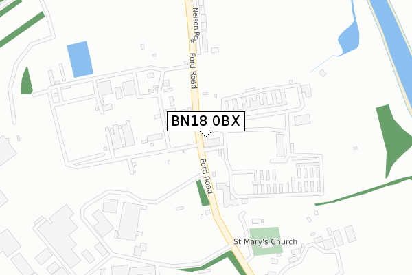 BN18 0BX map - large scale - OS Open Zoomstack (Ordnance Survey)