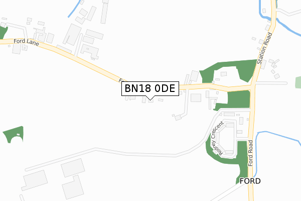 BN18 0DE map - large scale - OS Open Zoomstack (Ordnance Survey)