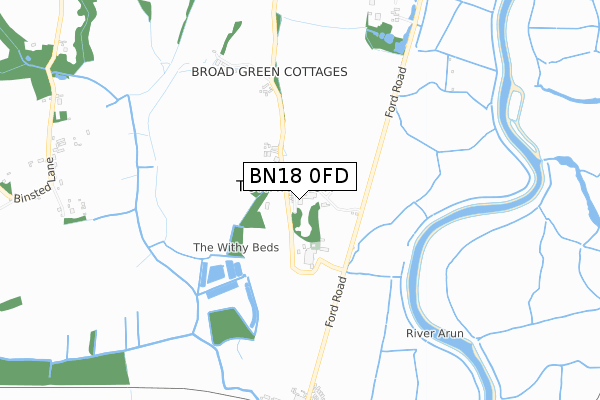 BN18 0FD map - small scale - OS Open Zoomstack (Ordnance Survey)