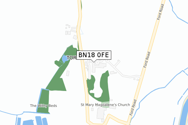 BN18 0FE map - large scale - OS Open Zoomstack (Ordnance Survey)