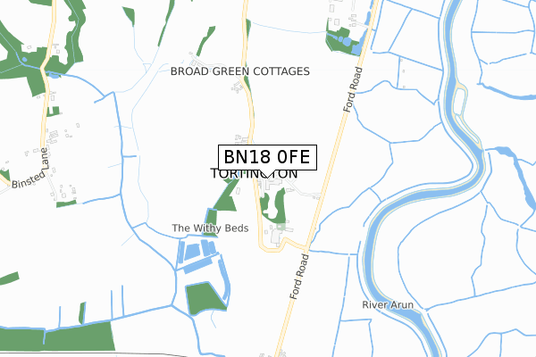 BN18 0FE map - small scale - OS Open Zoomstack (Ordnance Survey)