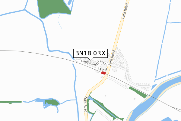 BN18 0RX map - large scale - OS Open Zoomstack (Ordnance Survey)