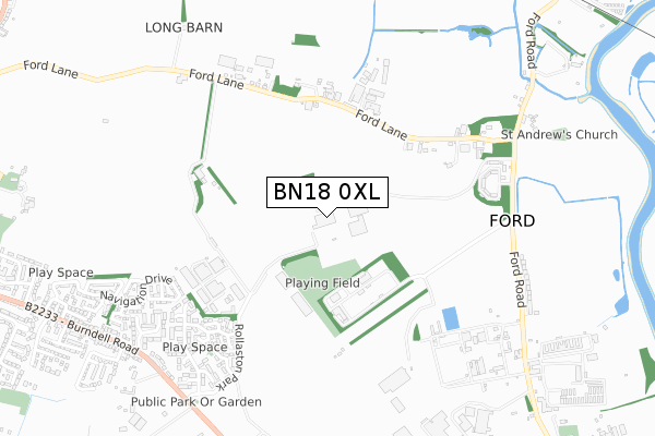 BN18 0XL map - small scale - OS Open Zoomstack (Ordnance Survey)