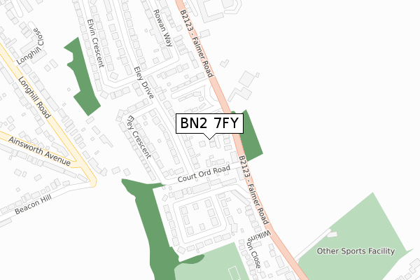 BN2 7FY map - large scale - OS Open Zoomstack (Ordnance Survey) BN2 7FY map - large scale - OS Open Zoomstack (Ordnance Survey)