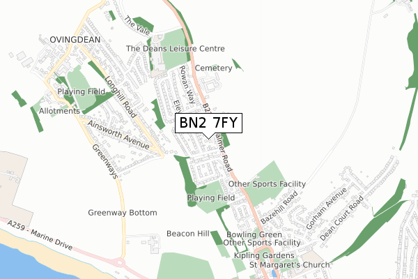 BN2 7FY map - small scale - OS Open Zoomstack (Ordnance Survey) BN2 7FY map - small scale - OS Open Zoomstack (Ordnance Survey)