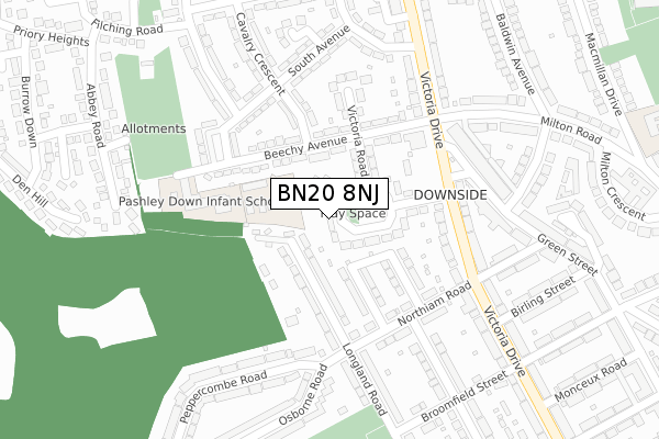 BN20 8NJ map - large scale - OS Open Zoomstack (Ordnance Survey)