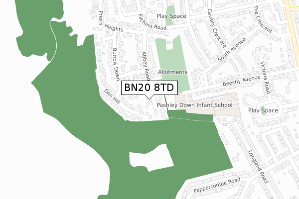 BN20 8TD map - large scale - OS Open Zoomstack (Ordnance Survey) BN20 8TD map - large scale - OS Open Zoomstack (Ordnance Survey)
