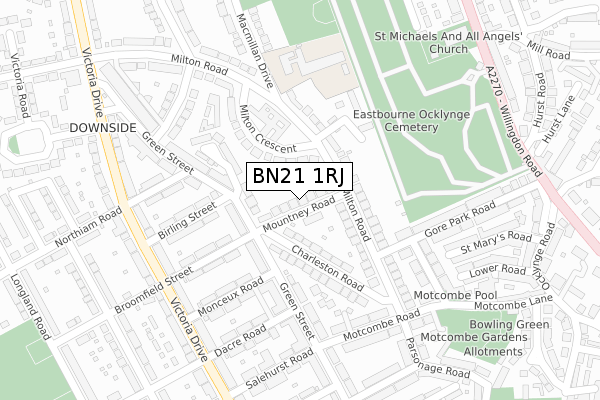 BN21 1RJ map - large scale - OS Open Zoomstack (Ordnance Survey) BN21 1RJ map - large scale - OS Open Zoomstack (Ordnance Survey)
