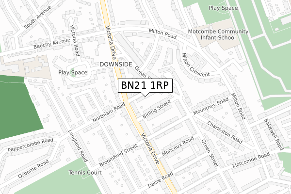 BN21 1RP map - large scale - OS Open Zoomstack (Ordnance Survey)