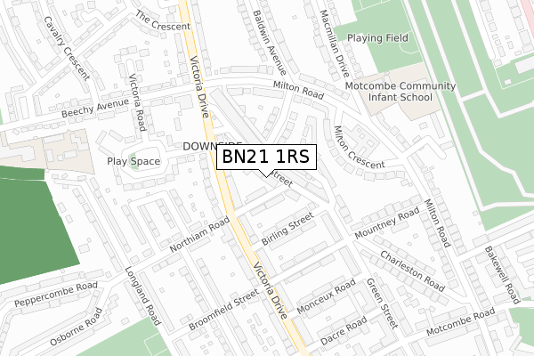 BN21 1RS map - large scale - OS Open Zoomstack (Ordnance Survey)