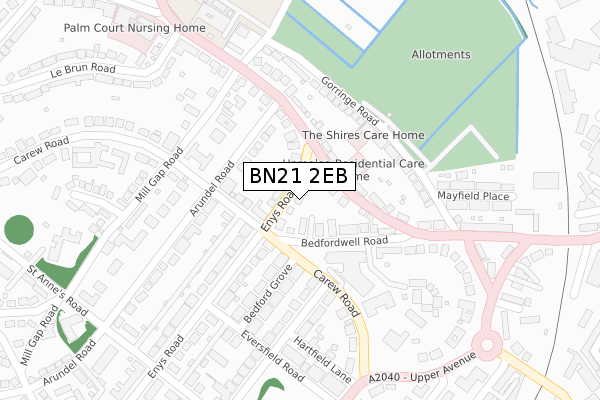 BN21 2EB map - large scale - OS Open Zoomstack (Ordnance Survey)
