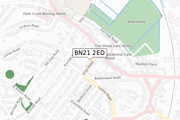BN21 2ED map - large scale - OS Open Zoomstack (Ordnance Survey)