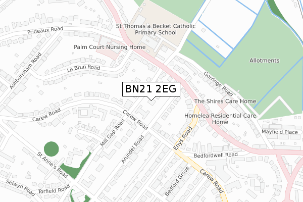 BN21 2EG map - large scale - OS Open Zoomstack (Ordnance Survey)