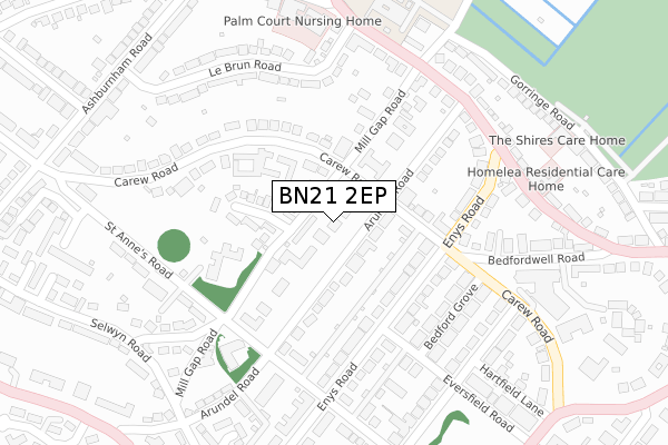 BN21 2EP map - large scale - OS Open Zoomstack (Ordnance Survey)