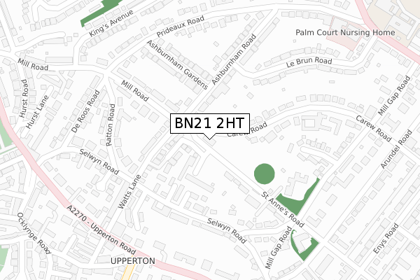 BN21 2HT map - large scale - OS Open Zoomstack (Ordnance Survey)