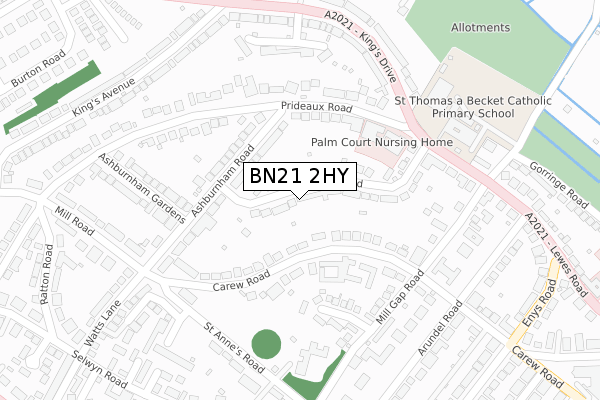 BN21 2HY map - large scale - OS Open Zoomstack (Ordnance Survey)