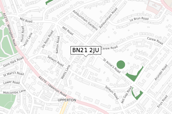 BN21 2JU map - large scale - OS Open Zoomstack (Ordnance Survey)