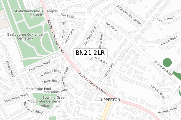 BN21 2LR map - large scale - OS Open Zoomstack (Ordnance Survey)