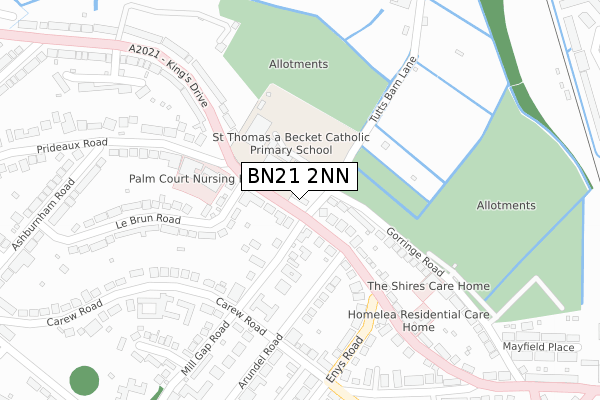 BN21 2NN map - large scale - OS Open Zoomstack (Ordnance Survey)
