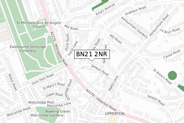 BN21 2NR map - large scale - OS Open Zoomstack (Ordnance Survey)