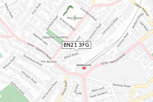BN21 3FG map - large scale - OS Open Zoomstack (Ordnance Survey) BN21 3FG map - large scale - OS Open Zoomstack (Ordnance Survey)