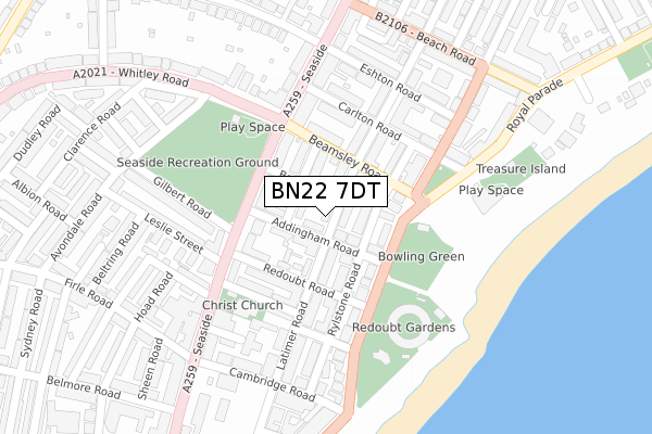 BN22 7DT map - large scale - OS Open Zoomstack (Ordnance Survey) BN22 7DT map - large scale - OS Open Zoomstack (Ordnance Survey)