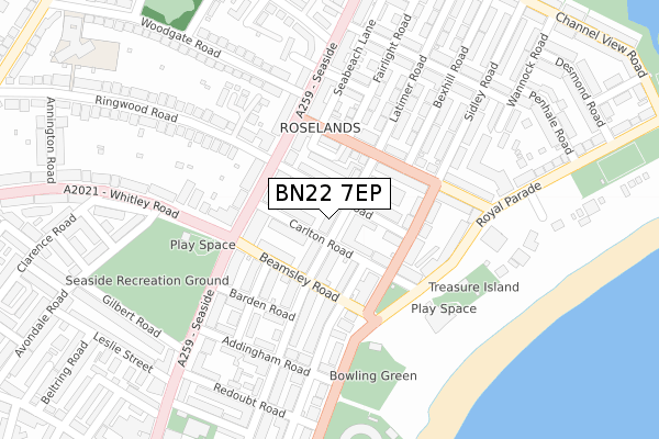 BN22 7EP map - large scale - OS Open Zoomstack (Ordnance Survey)