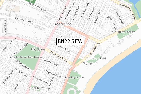 BN22 7EW map - large scale - OS Open Zoomstack (Ordnance Survey) BN22 7EW map - large scale - OS Open Zoomstack (Ordnance Survey)