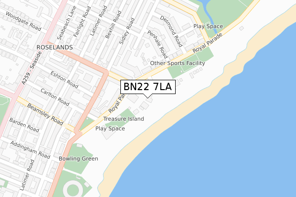 BN22 7LA map - large scale - OS Open Zoomstack (Ordnance Survey) BN22 7LA map - large scale - OS Open Zoomstack (Ordnance Survey)