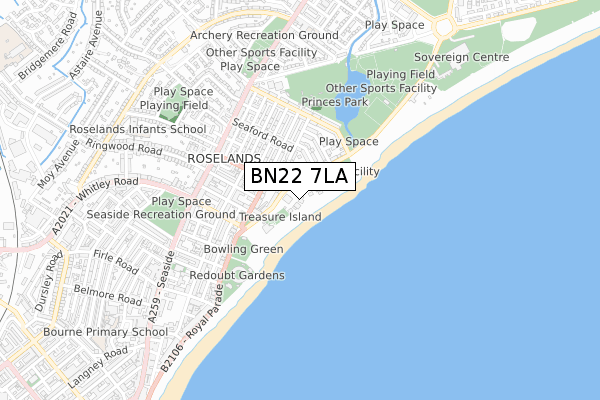 BN22 7LA map - small scale - OS Open Zoomstack (Ordnance Survey) BN22 7LA map - small scale - OS Open Zoomstack (Ordnance Survey)